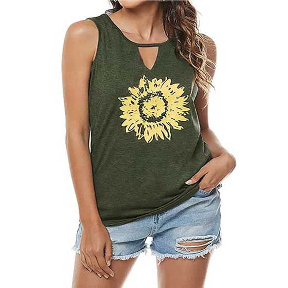 Leo Rosi Women Casual Sunflower Summer Tank Top Buy Cheap Best Place
