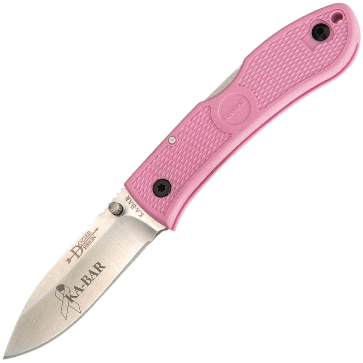 KA-BAR Dozier Folding Hunter, 3 Blade, Pink Zytel Handles - 4062PK Discount Inexpensive