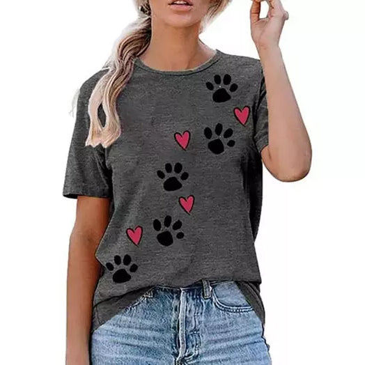 Leo Rosi Women's Dog Paw T-Shirt Affordable Cheap Pice