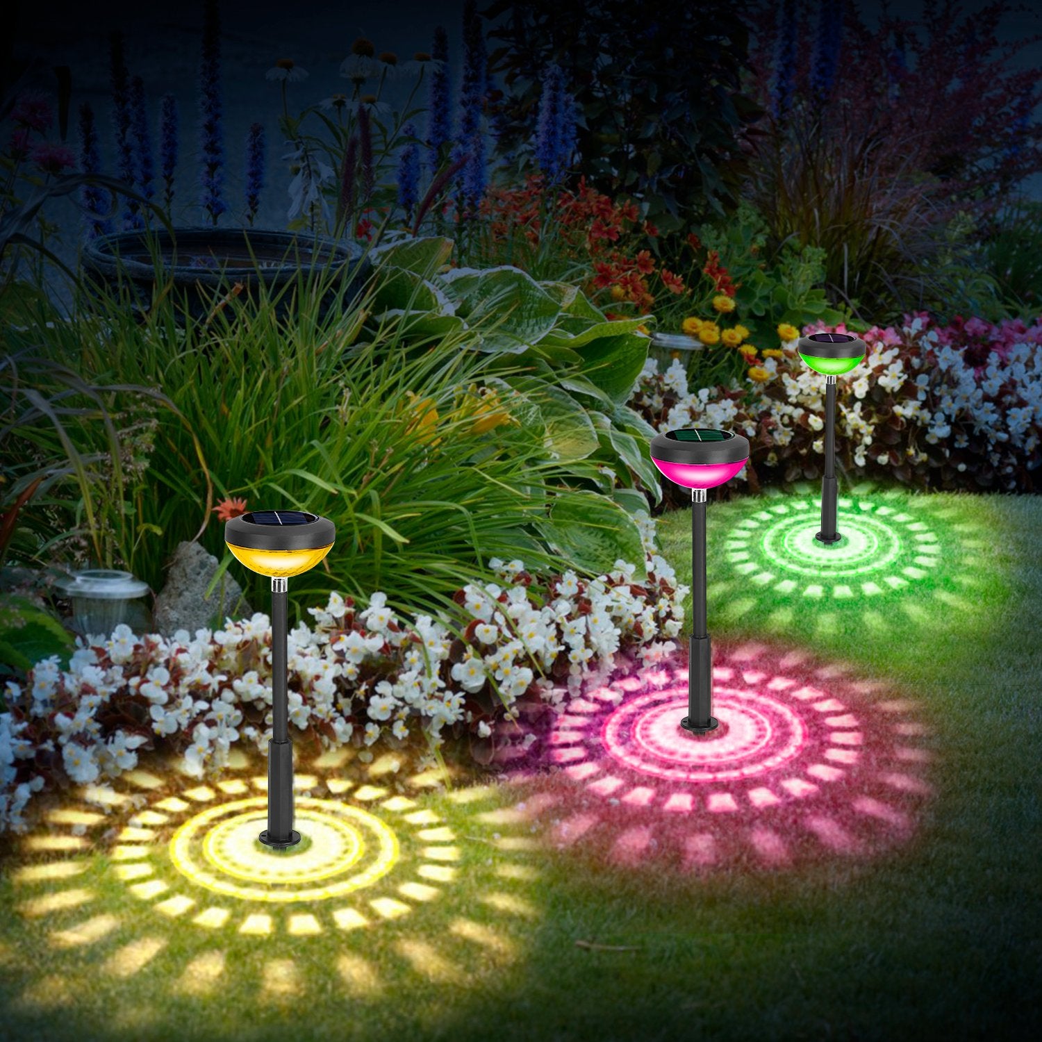 4-Pack: Solar Pathway Color Changing Garden Light Pay With Visa Cheap Pice