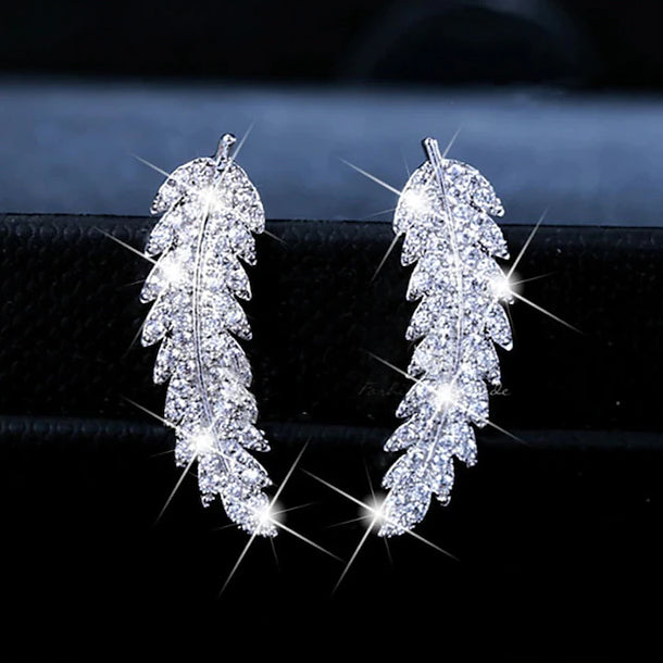 3-Pairs: Zircon Gold and Silver Leaf Stud Earrings Buy Cheap Affordable