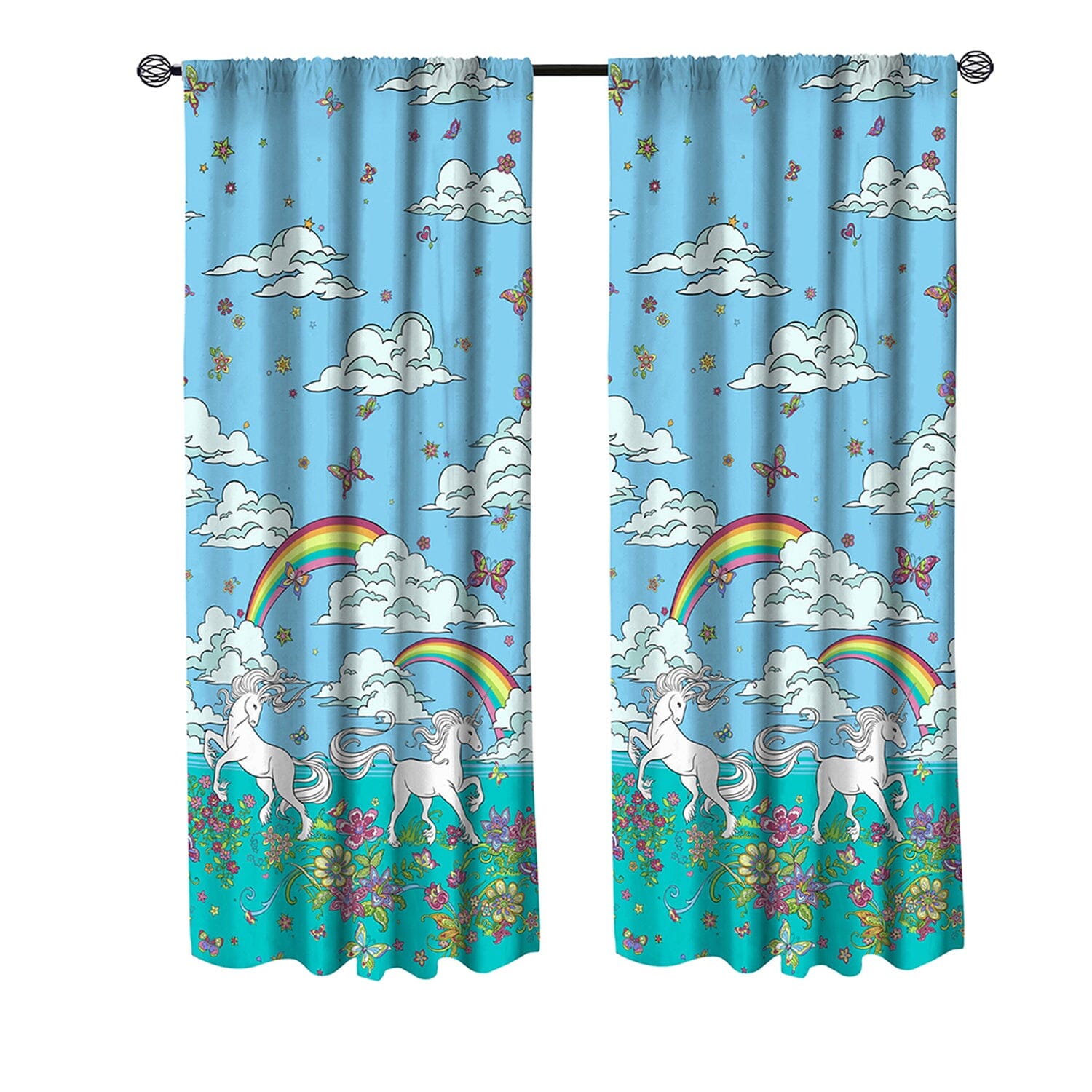 2-Piece Set: Kidz Mix Rainbow Unicorn Window Panel Pair Outlet Amazing Pice