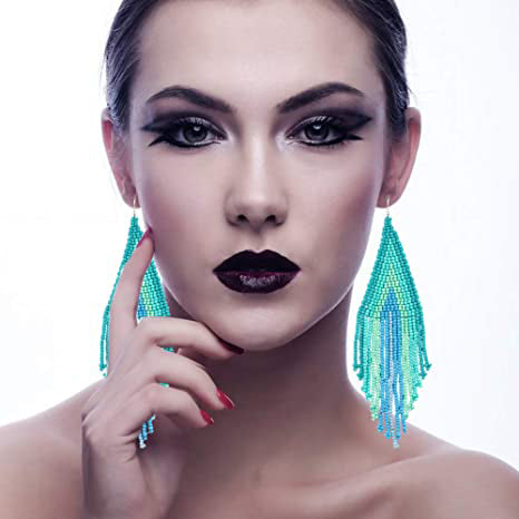 Boho Long Beaded Drop Earrings Pay With Visa For Sale