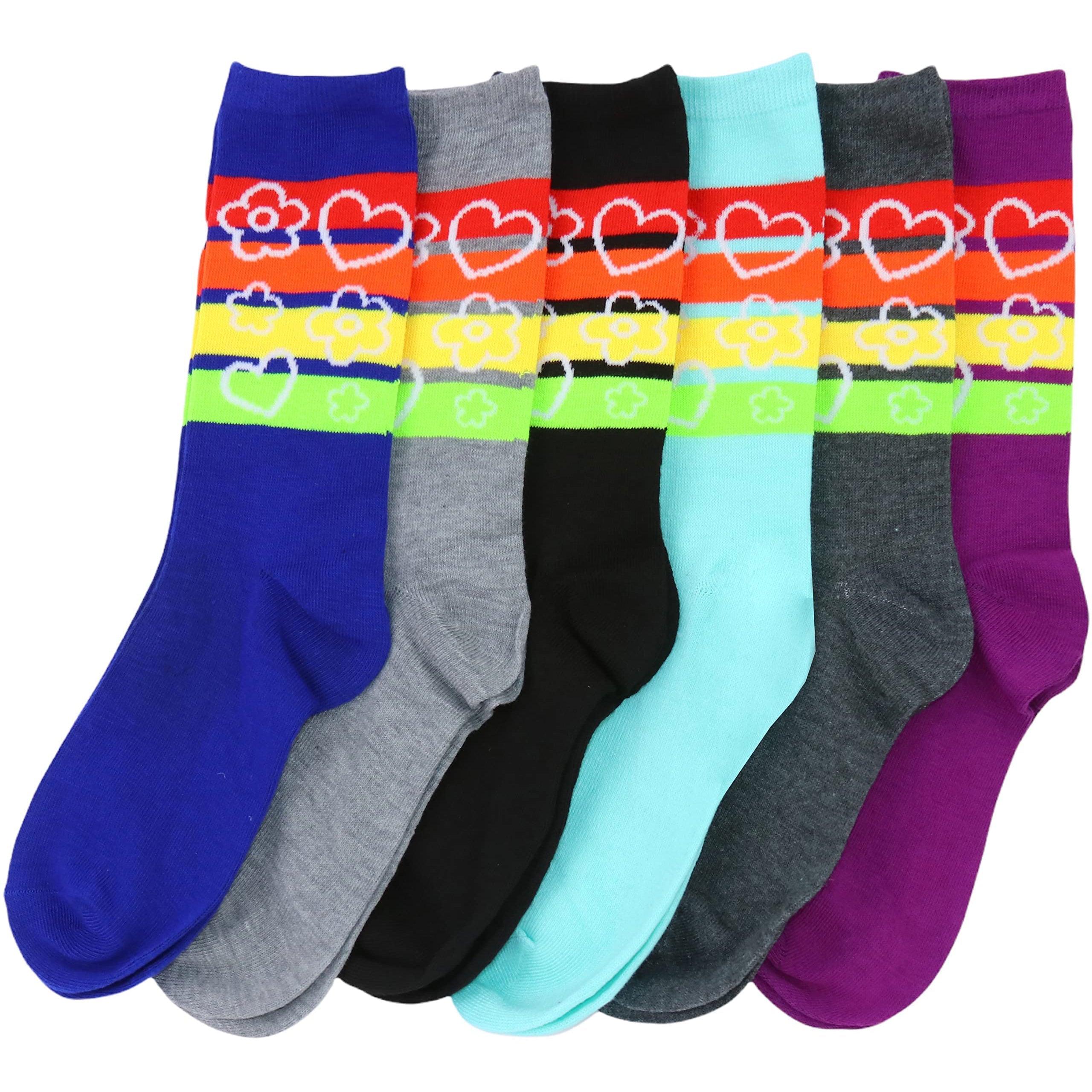 6-Pack: ToBeInStyle Women's Fashion Printed Crew Socks Online For Sale