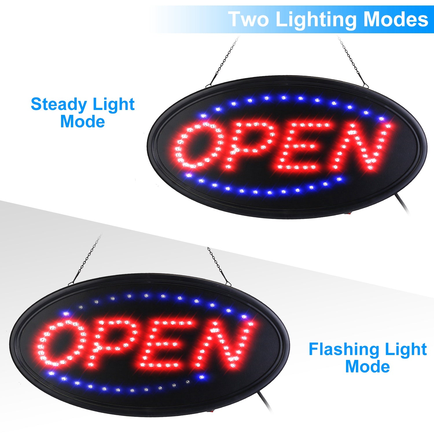 Business Neon Open Sign Advertisement Board with Steady Flashing Modes Latest Sale Online