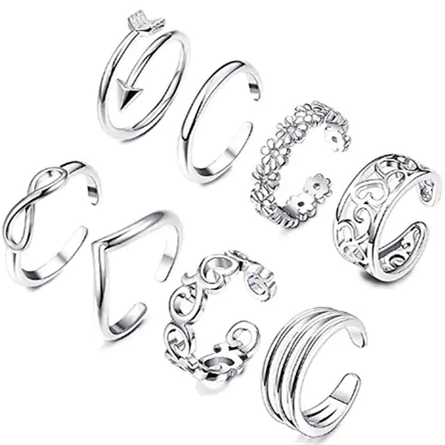 6-Pieces: Adjustable Open Toe Ring Band Buy Cheap Best Store To Get