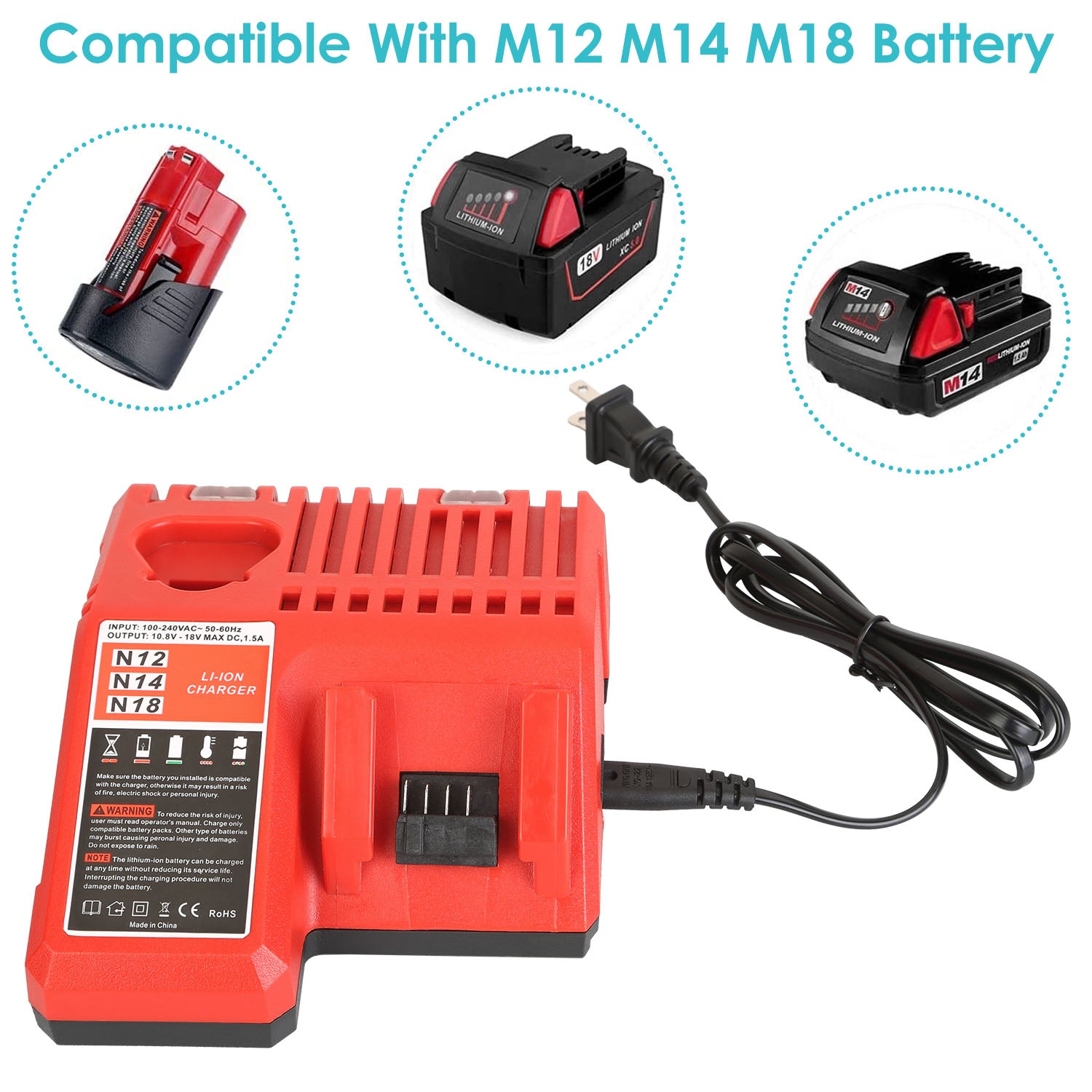 M12 M18 Rapid Fast Charger Fit for Milwaukee Battery Discount Amazon