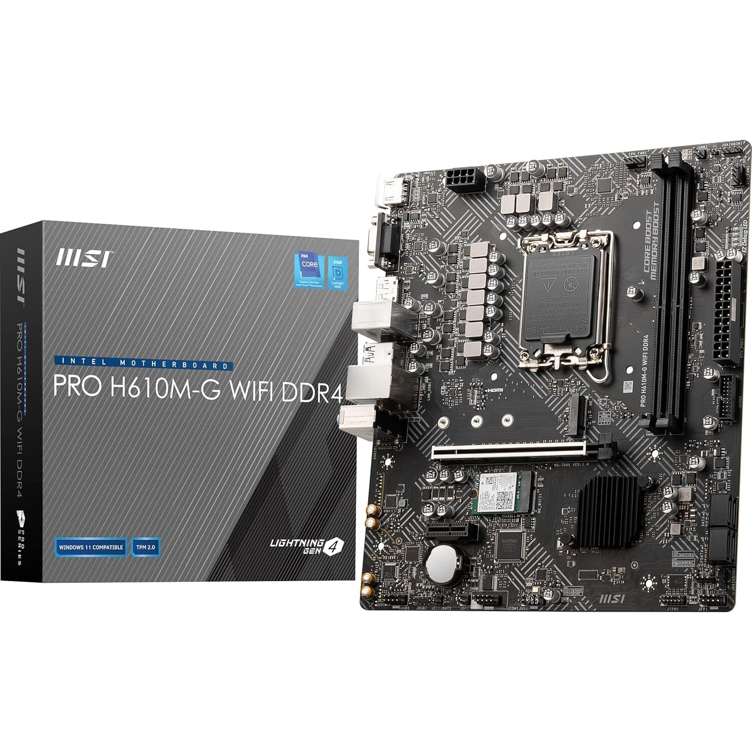 MSI PRO H610M-G WiFi DDR4 ProSeries Motherboard (mATX, 12th/13th Gen Intel Core, LGA 1700 Socket, DDR4, PCIe 4, 2.5G LAN, M.2 Slots, USB 3.2, Wi-Fi 6)  (Refurbished) Buy Cheap Popular