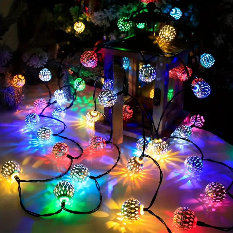 20 LED Moroccan Ball Solar String Lights Fashion Style Online