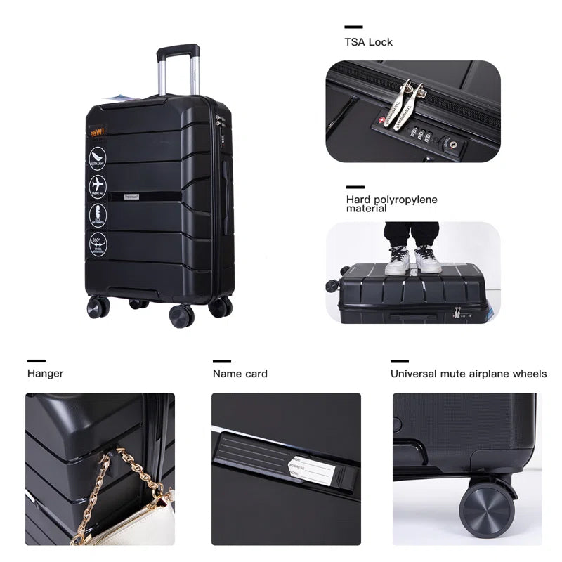 3-Pack: Lightweight Suitcases with TSA Lock 2025 Unisex For Sale