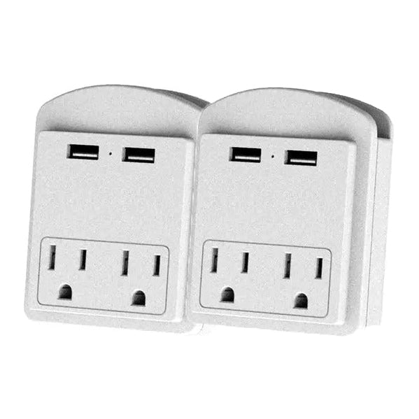 2-Pack: Surge Protector 2 Wall Outlets and 2 USB Ports Websites For Sale