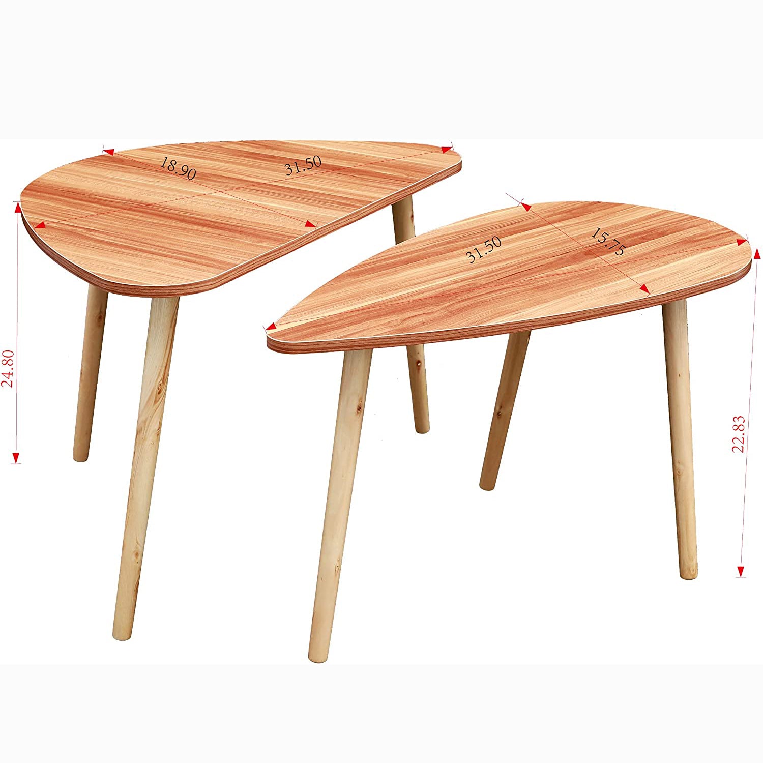 2-Piece: Teardrop Nesting Coffee Tables Cheap Outlet Locations