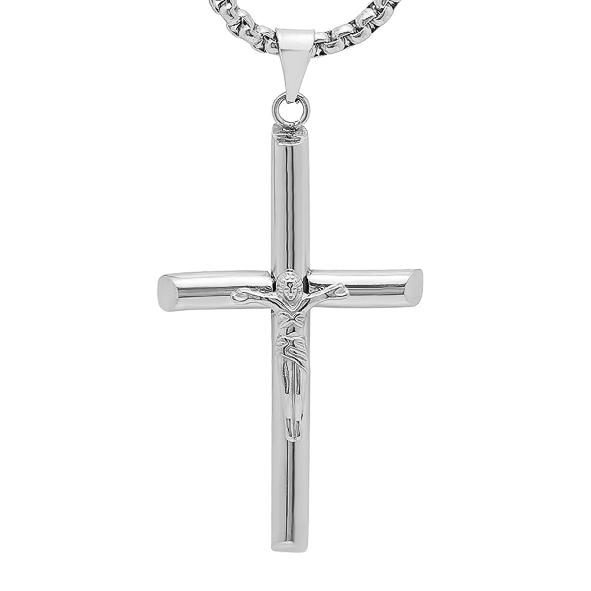 Men's Stainless Steel Crucifix Tube Pendant Buy