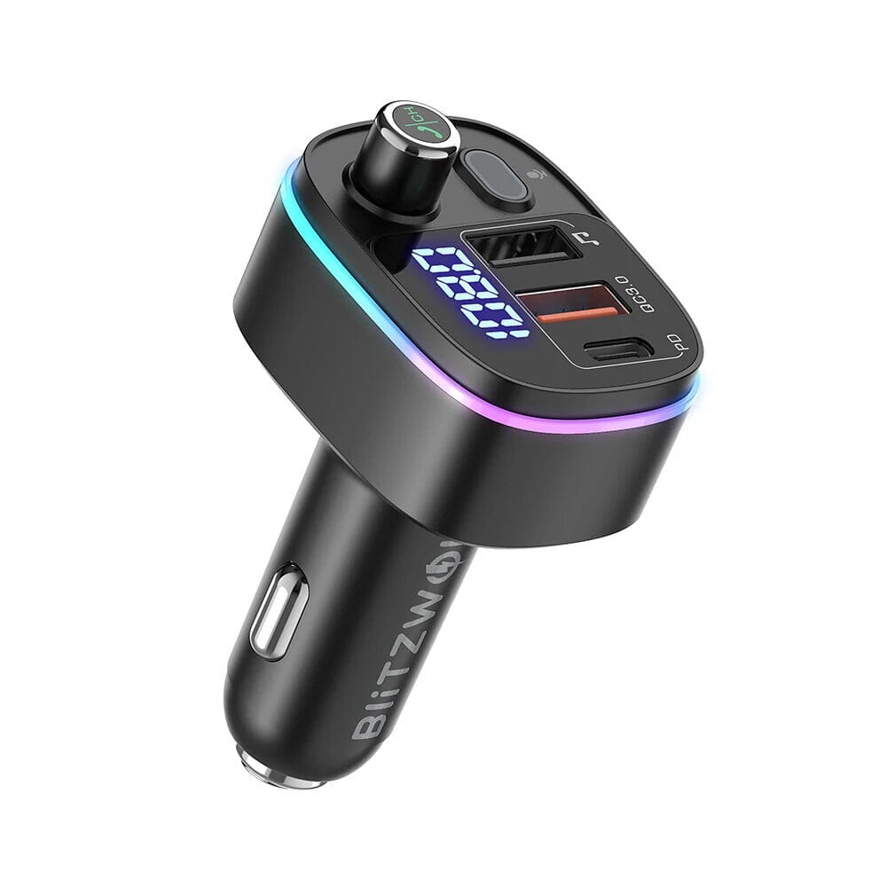 Bluetooth V5.0 FM Transmitter USB Car Charger Outlet Finishline