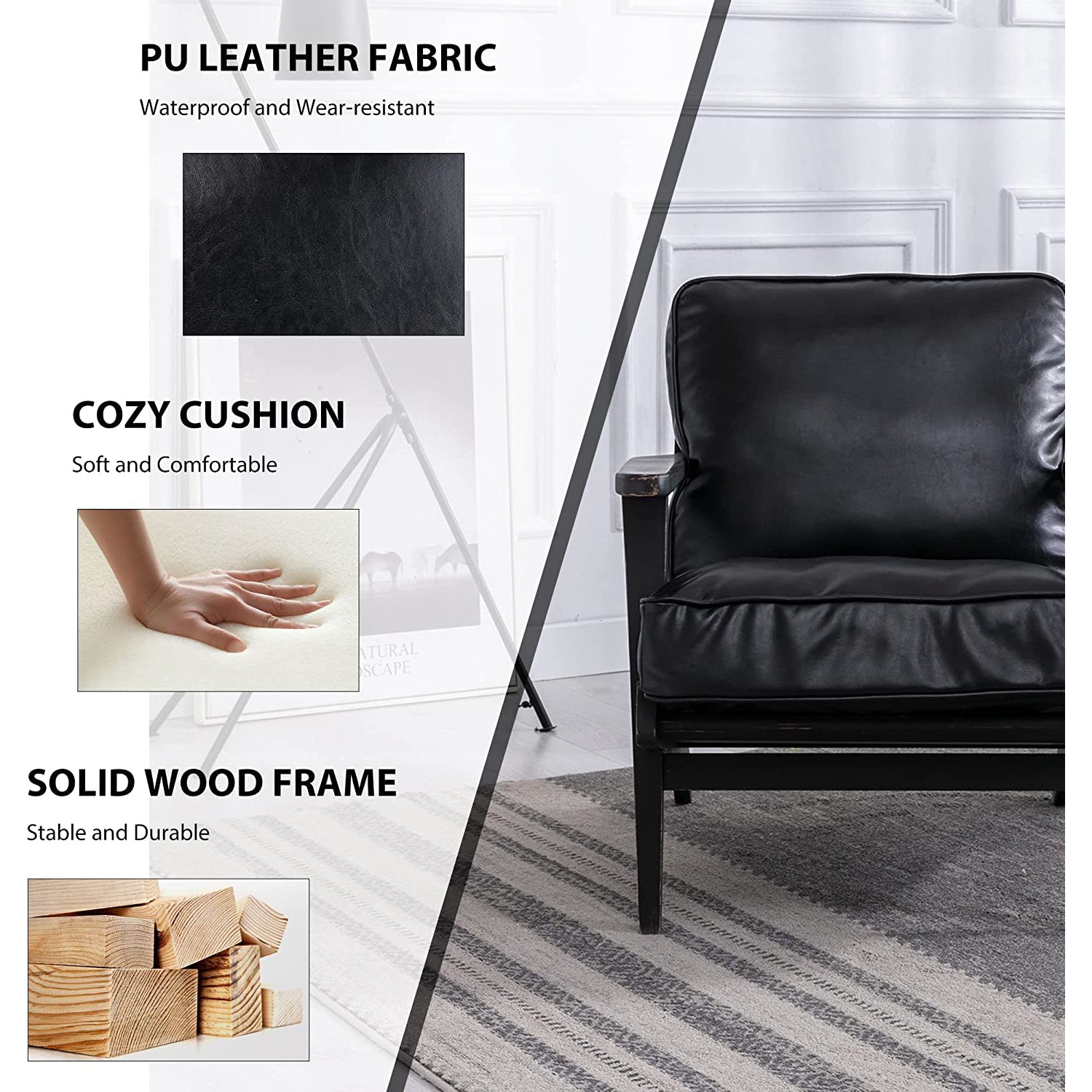 Modern Faux Leather Accent Chair With Paypal Cheap Online