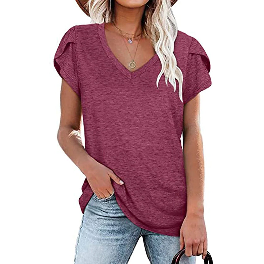 Women's Athleisure T-Shirt V-Neck Top Real For Sale