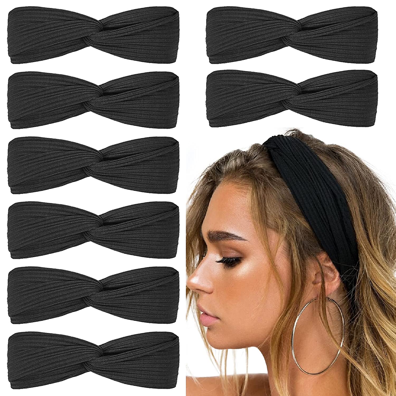 8-Piece: Twist Knotted Boho Stretchy Hair Bands Affordable Online