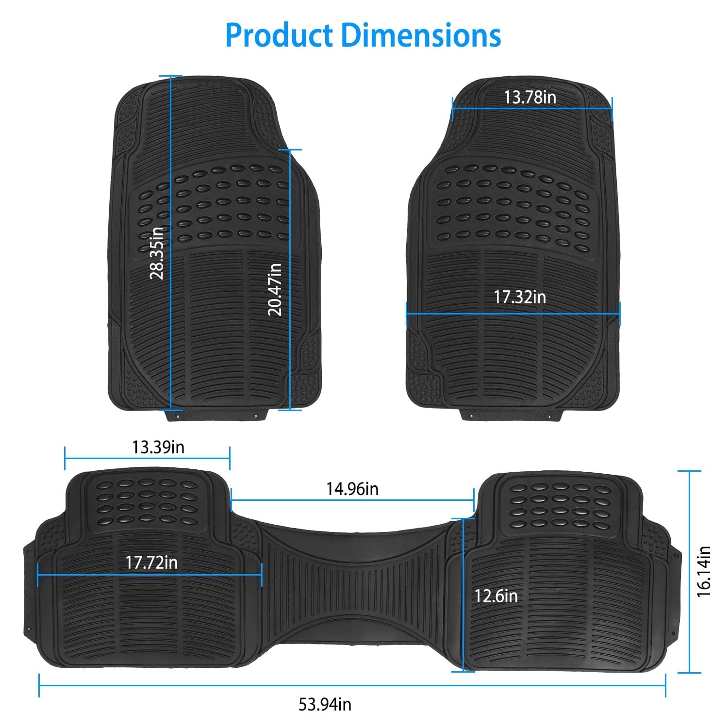 3-Piece: Automotive Floor Mats Set Cheap Sale Discounts