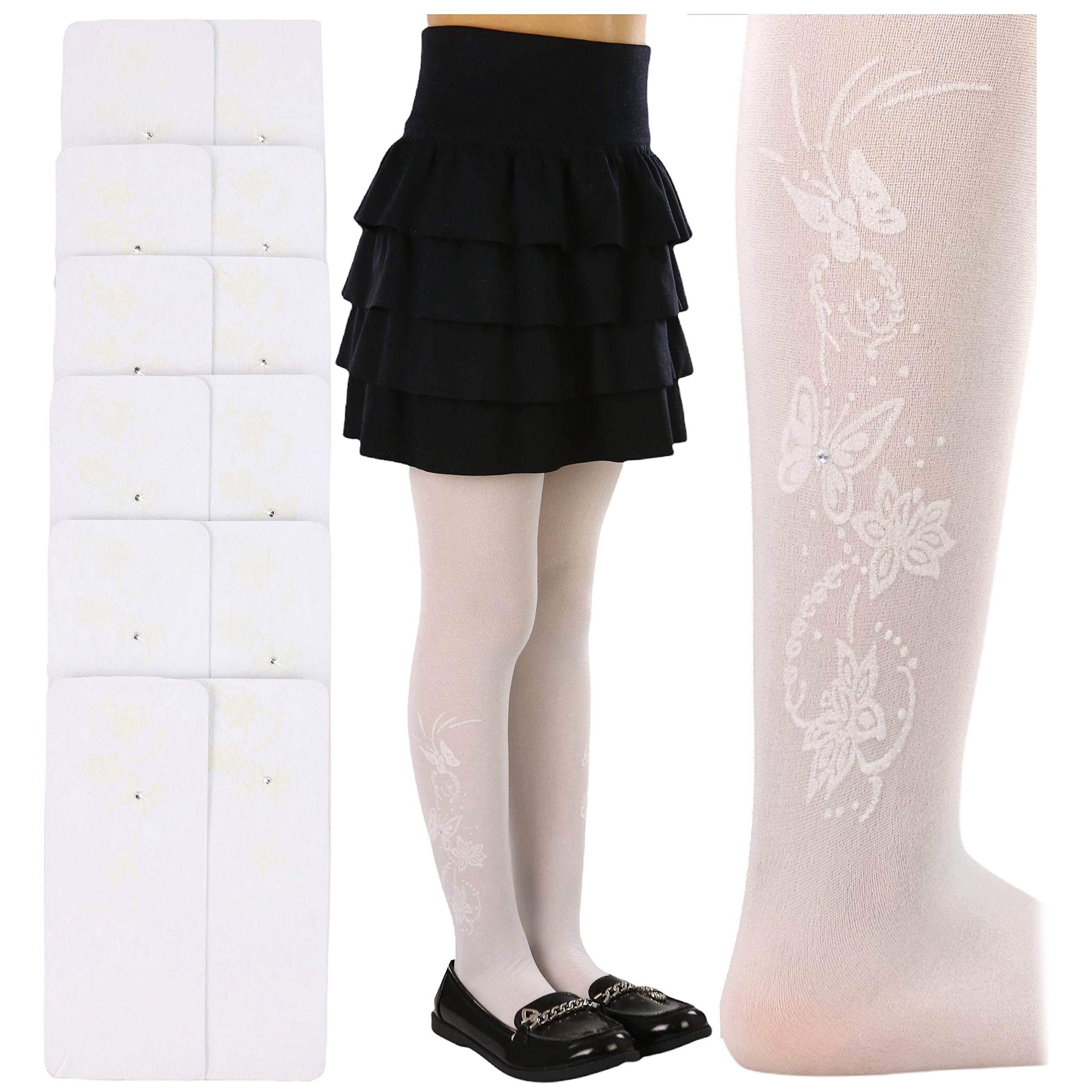 6-Pack: ToBeInStyle Girl's Butterflies and Flower Print Pantyhose Sale Get To Buy