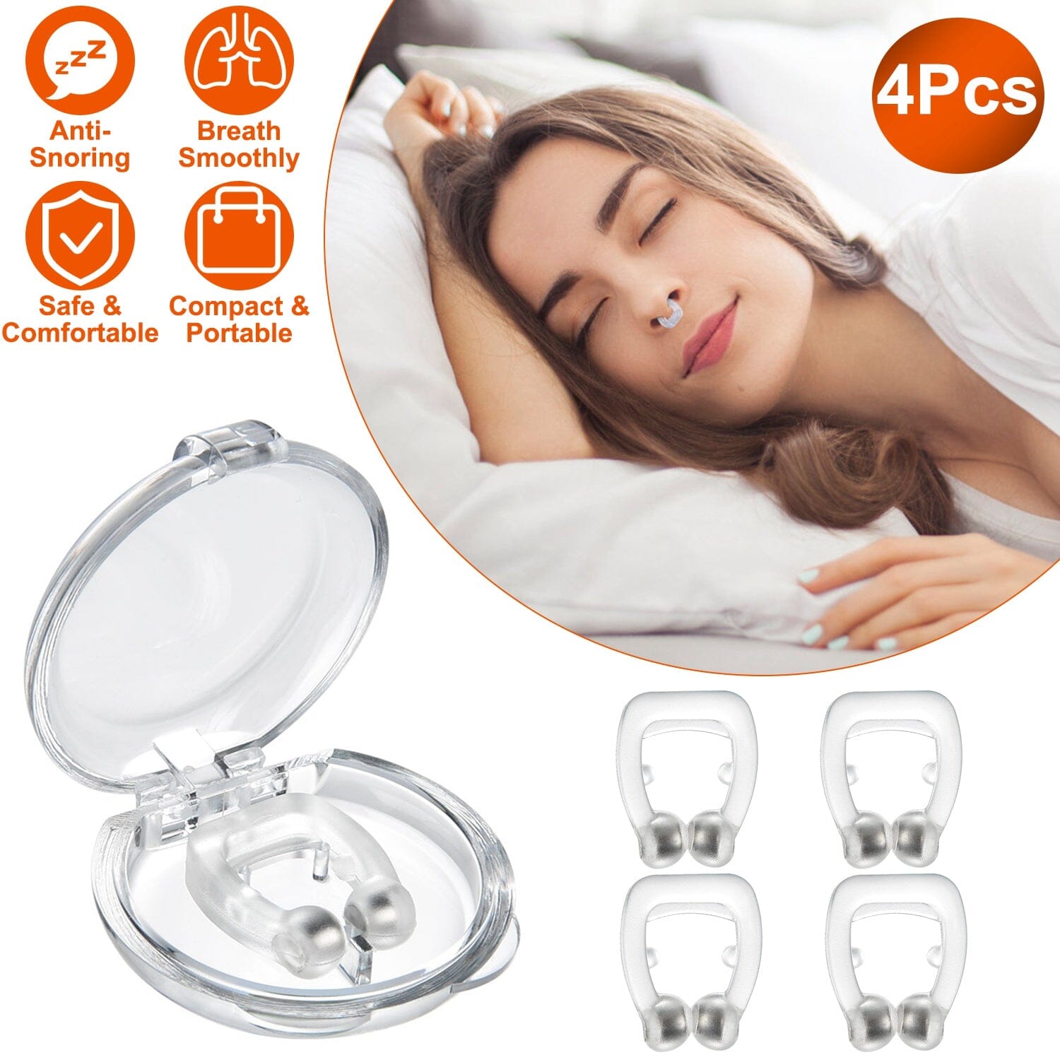 4-Pieces: Magnetic Nose Clip Anti Snoring Device Cheap Sale Enjoy