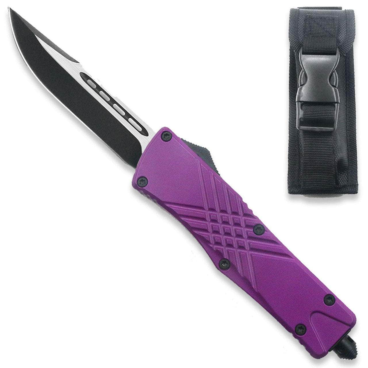 Purple Straight Edge Demolisher OTF Knife - Clip Plain USA OTFL-13PL Best Store To Get Sale Online