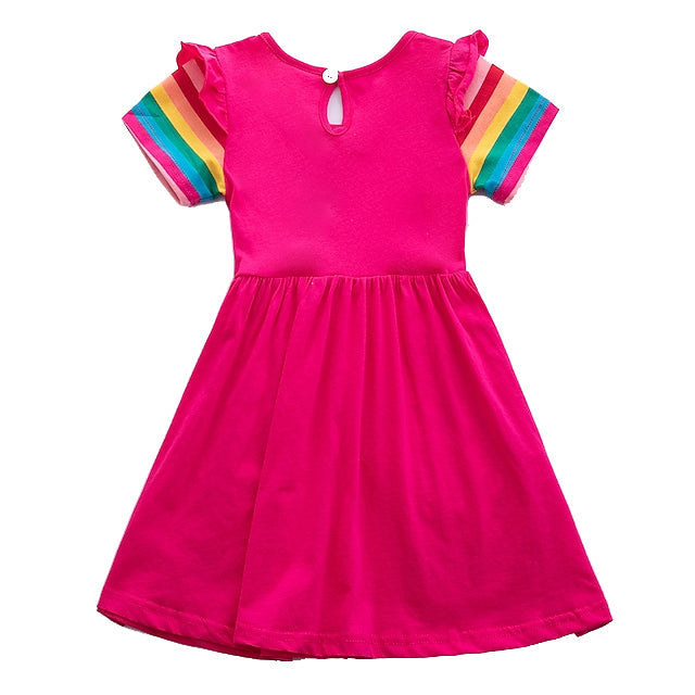 Kids Little Girls' Knee-length Short Sleeve Dress Free Shipping With Paypal