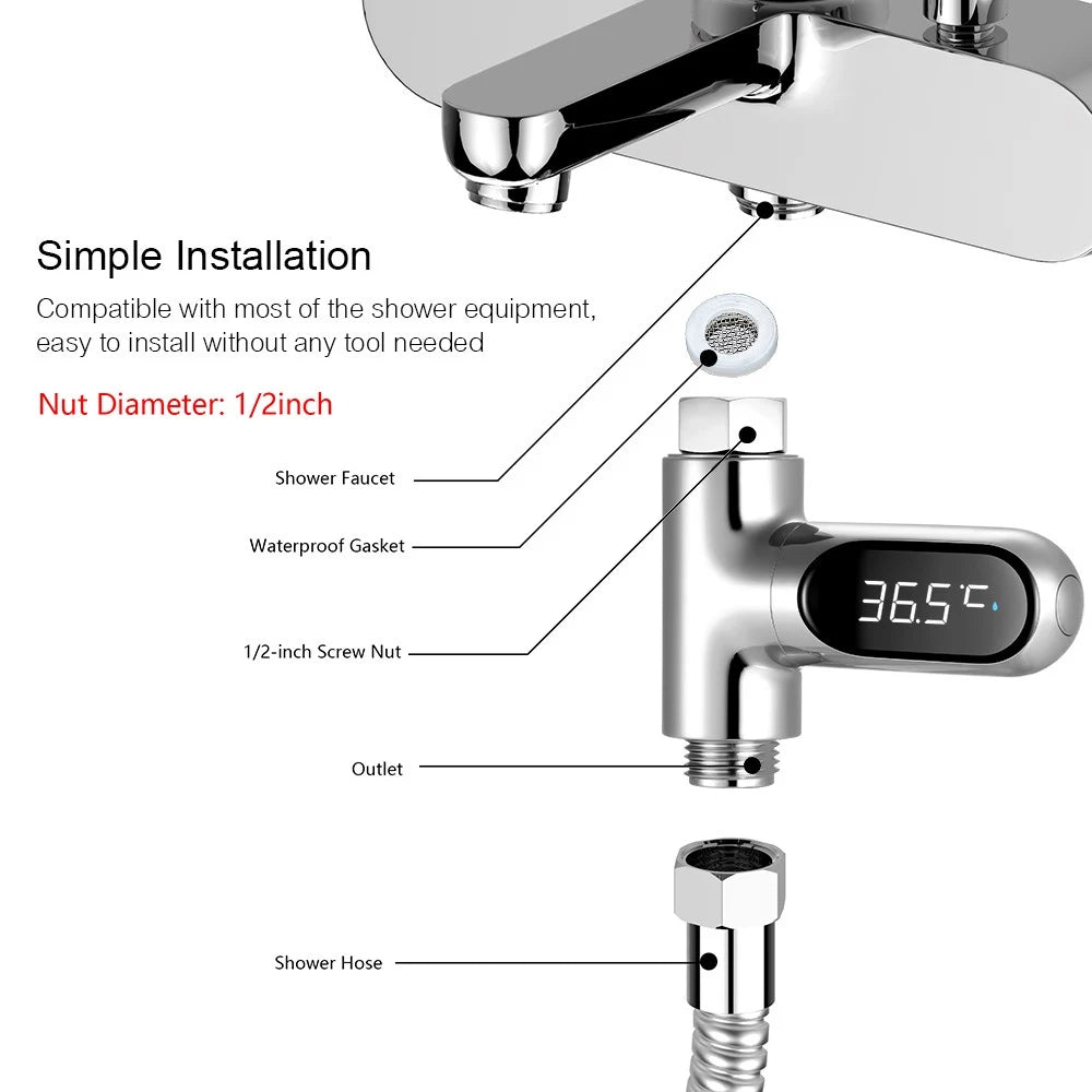 LED Digital Shower Thermometer Outlet Ebay