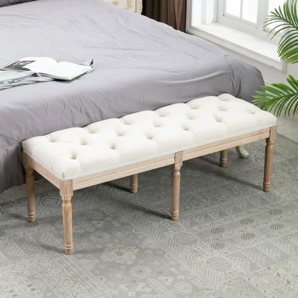 End of Bed Bench Upholstered Entryway Bench French Benchwith Rubberwood Legs Sale Nicekicks