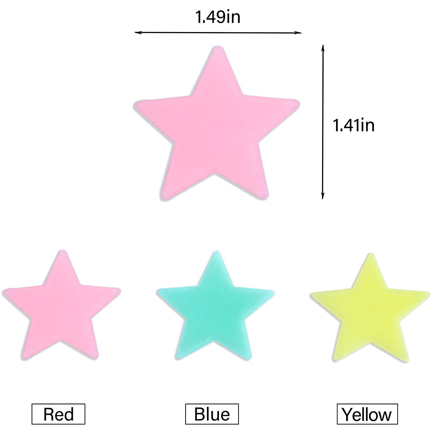 100-Pieces: Colorful Luminous Stars Plastic Wall Sticker Reliable Cheap Online