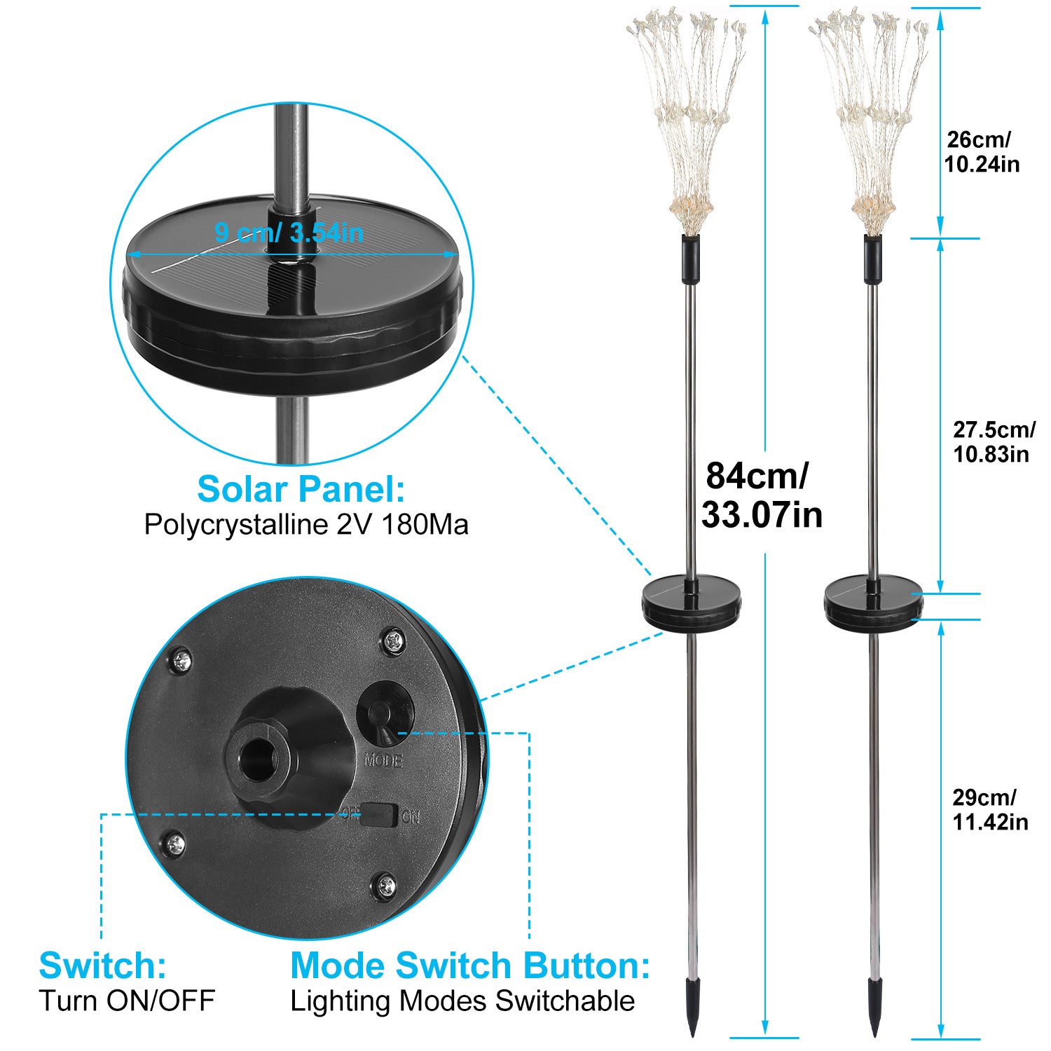 2-Piece: Solar Powered Starburst Garden Lights Cheap Pice