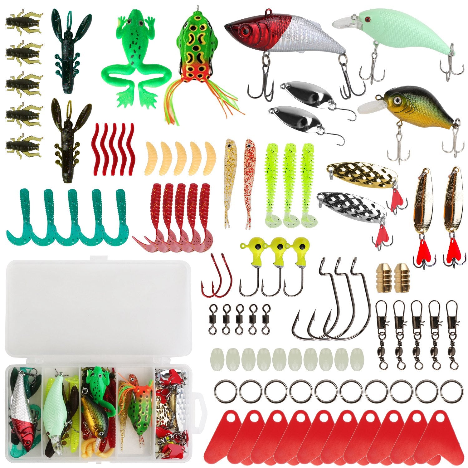 94-Piece: Fishing Lures Kit Soft Plastic Fishing Baits Set Outlet Best Pices