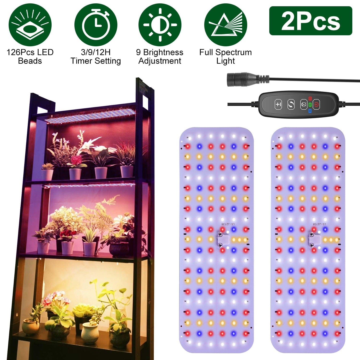 2-Pieces: Ultra-Thin LED Grow Lights for Indoor Plants with 126 LEDs Top Quality Cheap Pice