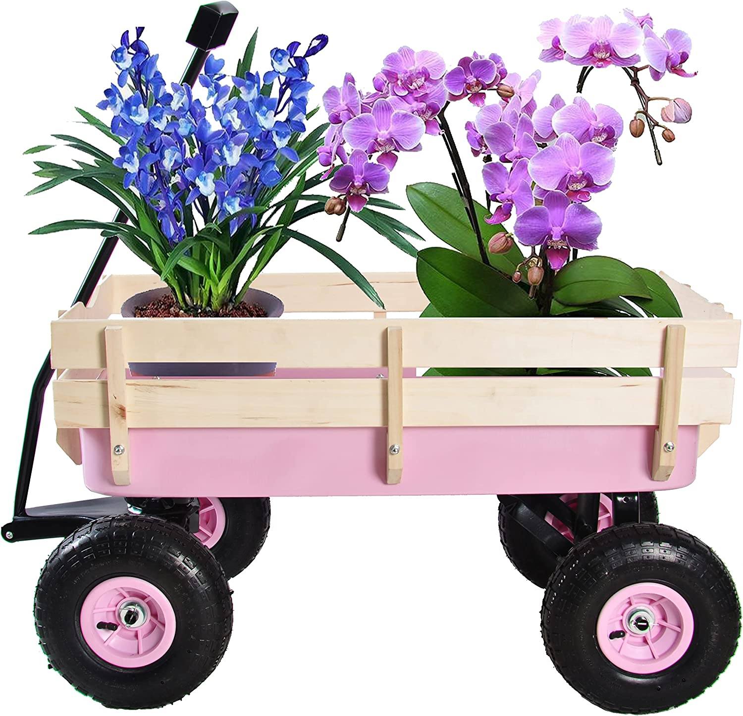 Children Outdoor Wagon All Terrain Pulling with Wood Railing Air Tires Cheap Sale Manchester Great Sale