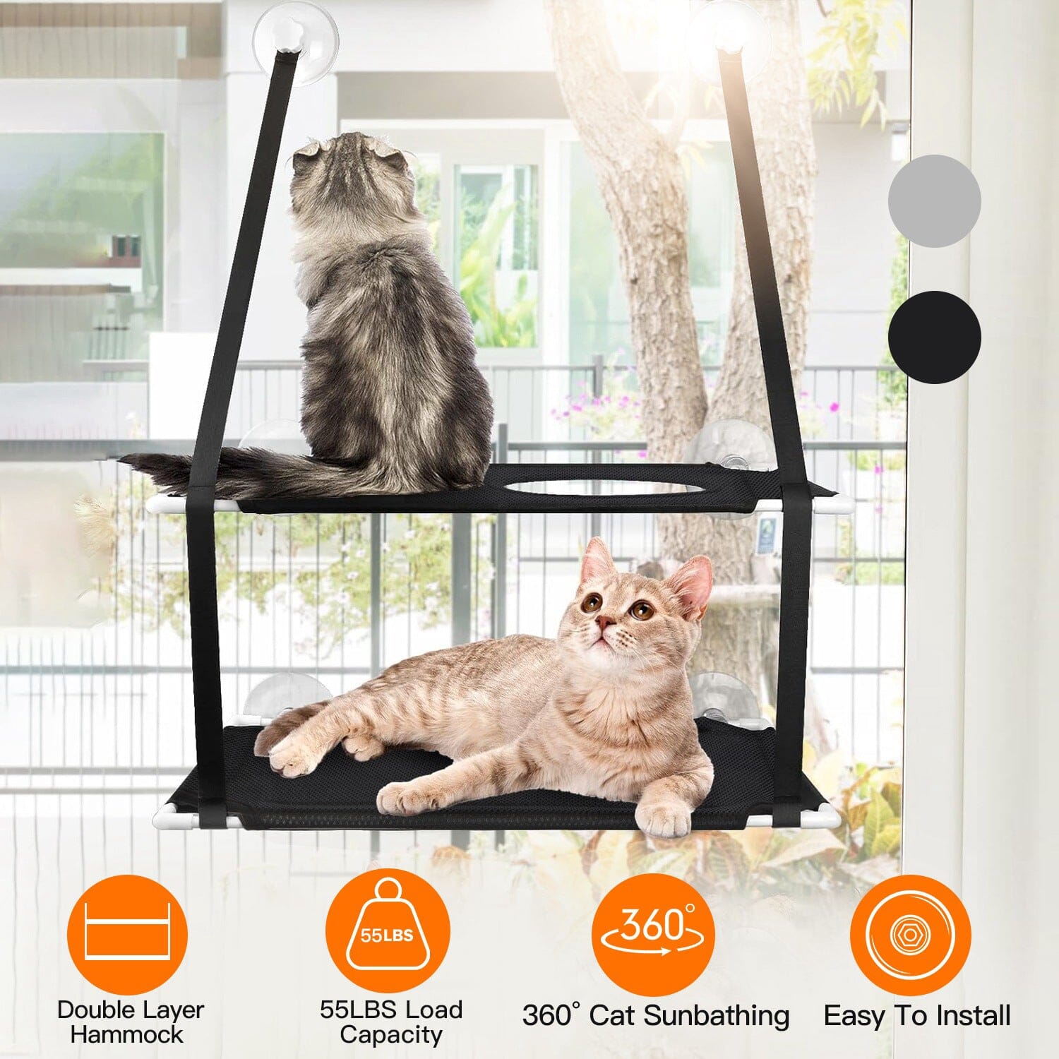 Double Layer Perch Bed Powerful Suction Indoor Window Hammock for Cat Best Wholesale