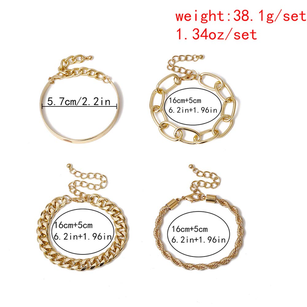 4-Piece: Women Adjustable Boho Chain Bracelets Set Cheap Outlet Locations