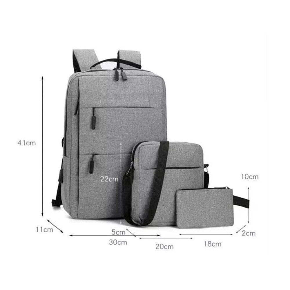 3-Pieces Set: USB Multifunction Large Capacity Business Laptop Bags Set 100% Guaranteed