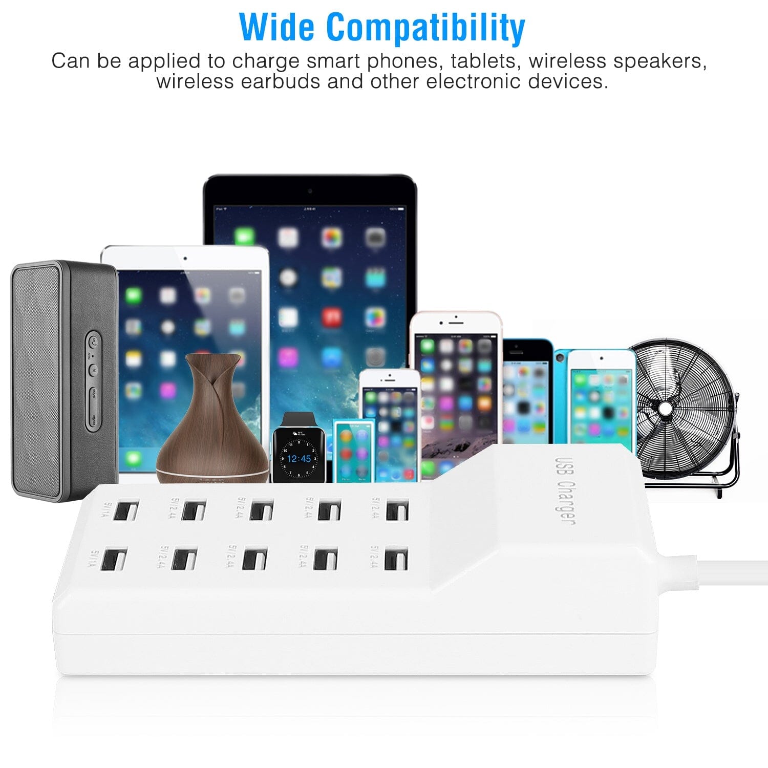 10-Ports 50W USB Wall Fast Charging Power Adapter Buy Online