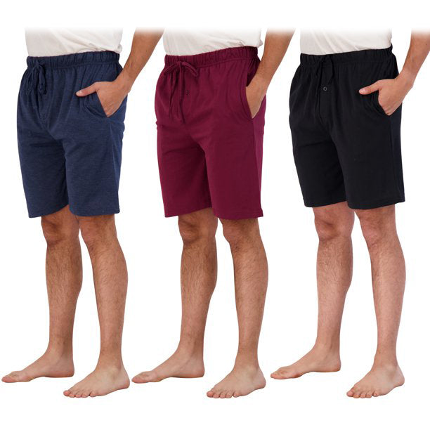 3-Pack: Men's Cotton Lounge Shorts with Pockets Clearance Store Sale Online