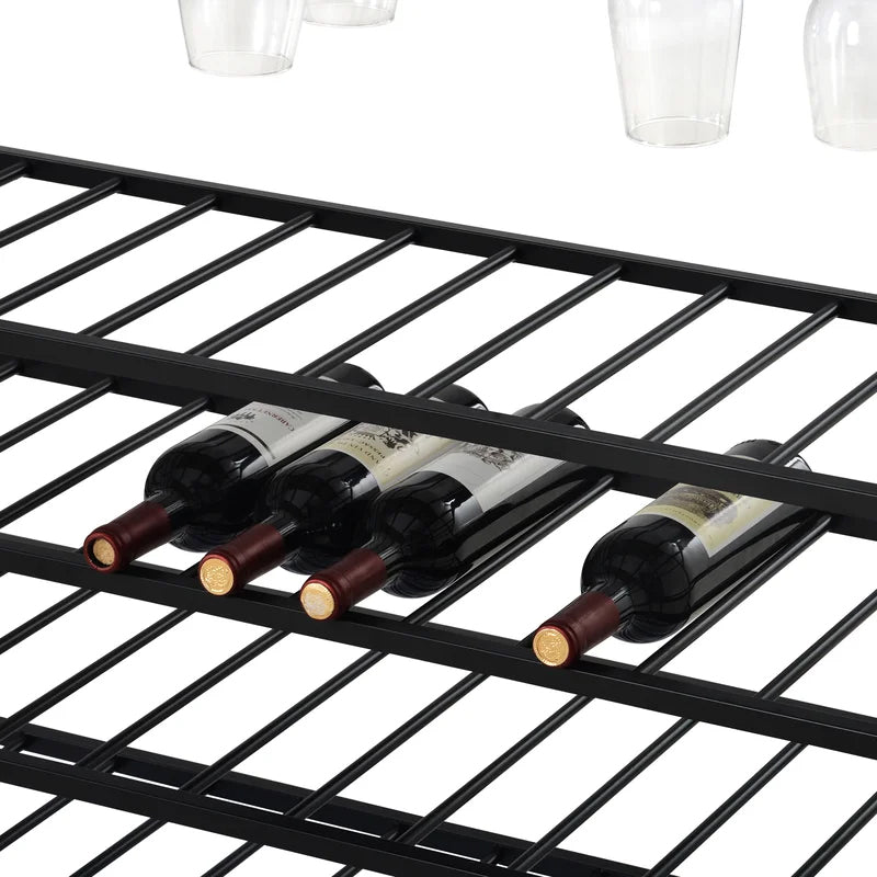 Rustic 40 Bottles Metal Floor Free Standing Wine Rack Table Online Online For Sale