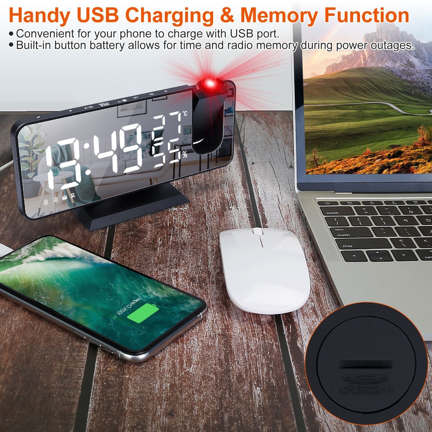Projection Alarm Clock with Radio Function Cheap Sale Footlocker Pictures