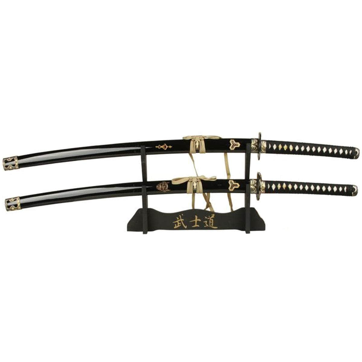 Kill Bill Sword Set, Demon & Bride Matching Swords, Gold Edition Display Stand Manchester Cheap Pice