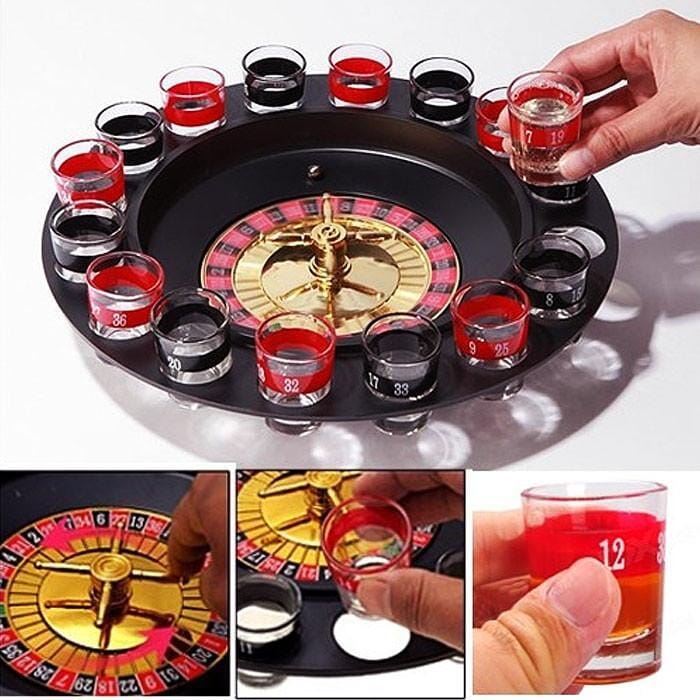 Shot Glass Roulette Set Novelty Drinking Game with 16 Shot Glasses Cheapest Pice For Sale