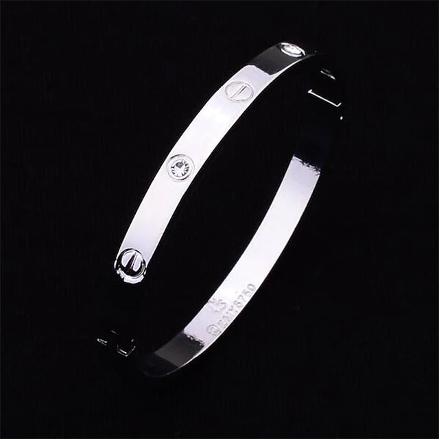 2-Piece: Women's Stainless Steel Zircon Inlay Bracelet Clearance Discounts