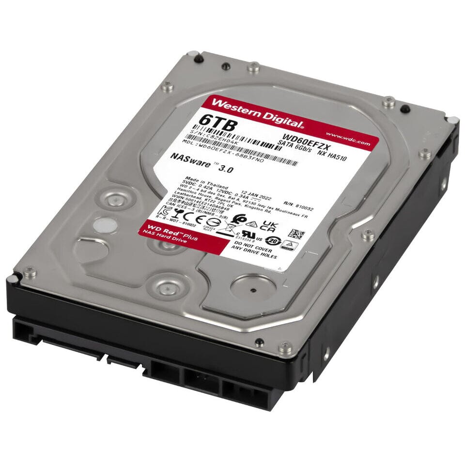 Western Digital Red Plus 6TB 5.4K 128MB SATA III 3.5'' WD60EFZX NX HA510 (Refurbished) Genuine Cheap Pice