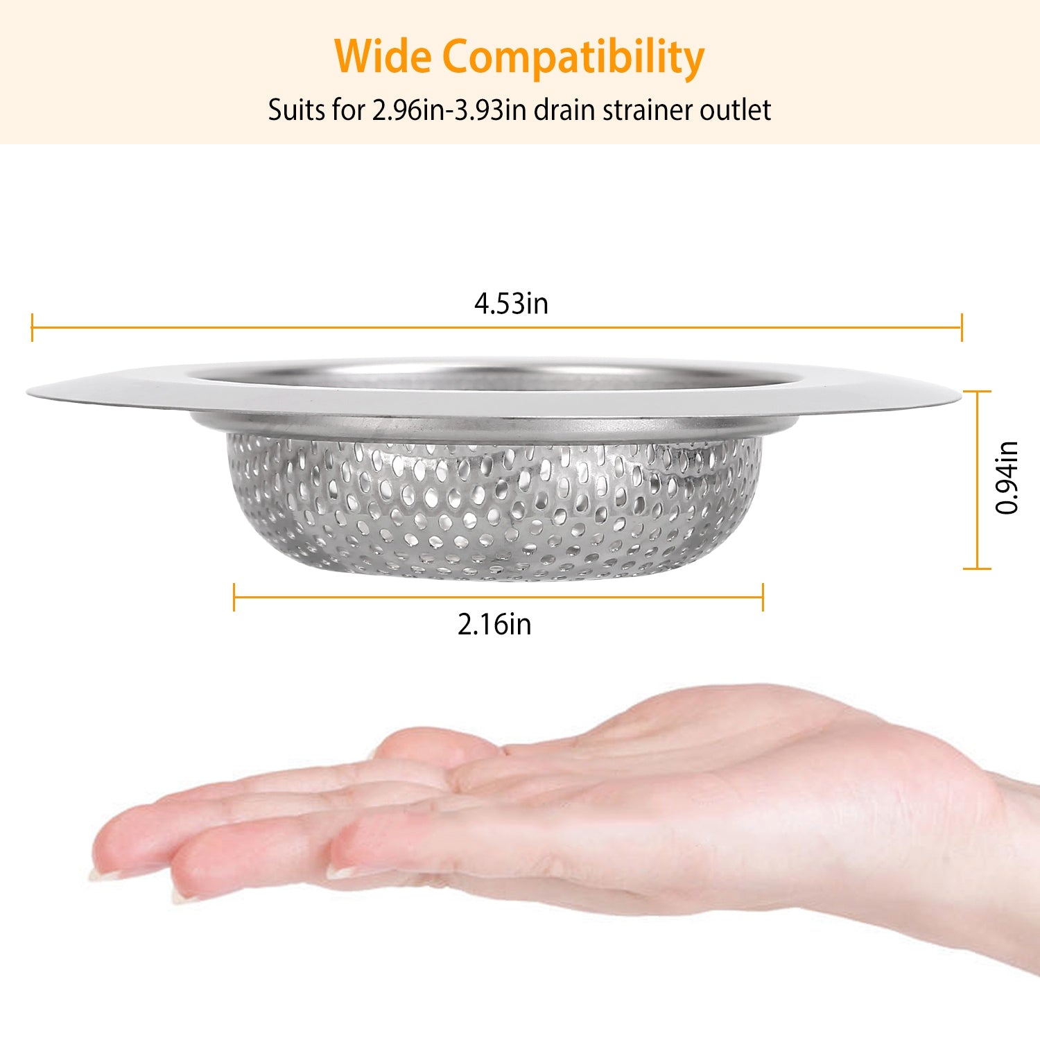 2-Piece: 4.53-Inch Kitchen Sink Strainer Cheap Sale Pay With Paypal