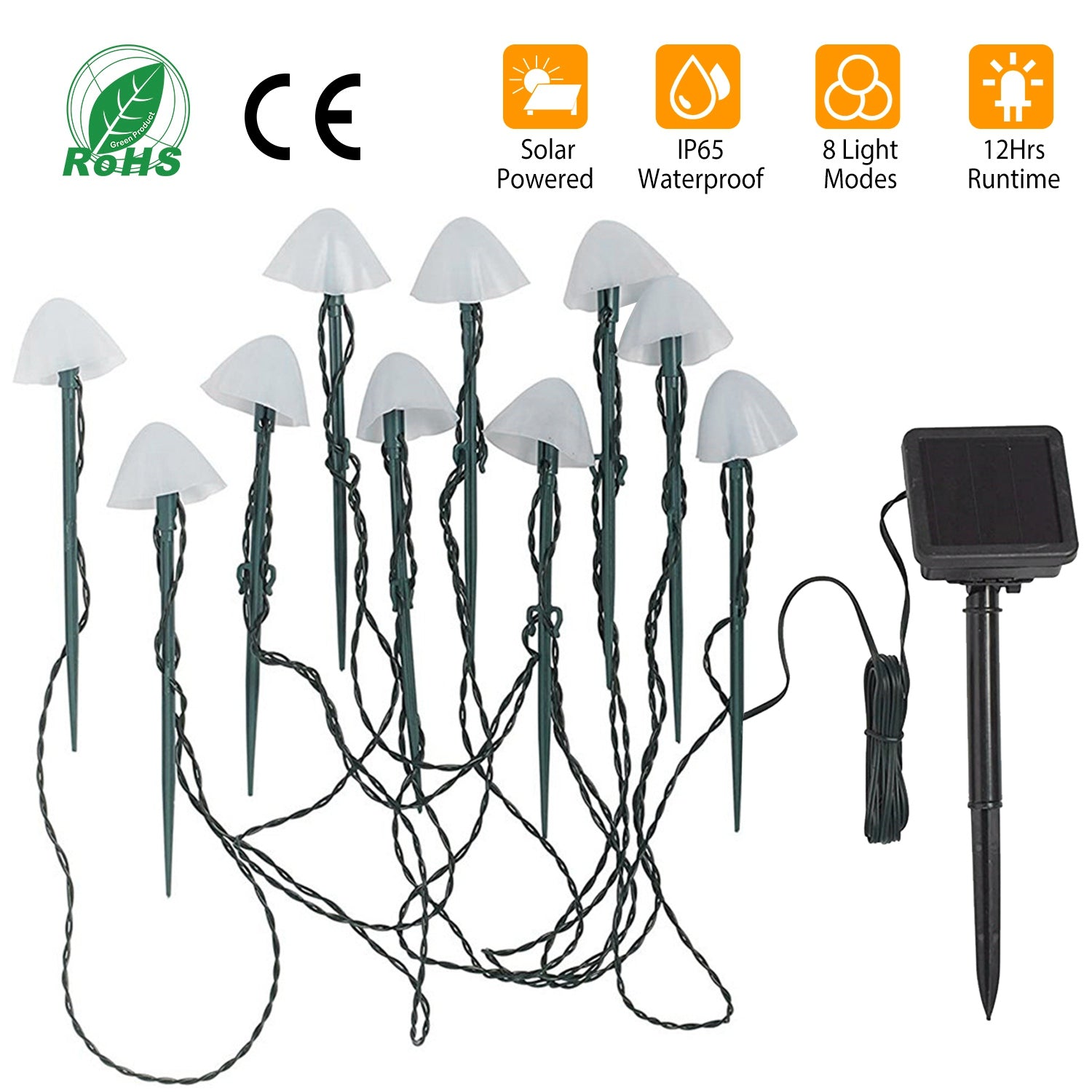 Solar Mushroom Lights Outdoor Decoration 10 LED Light Stake Shop Offer