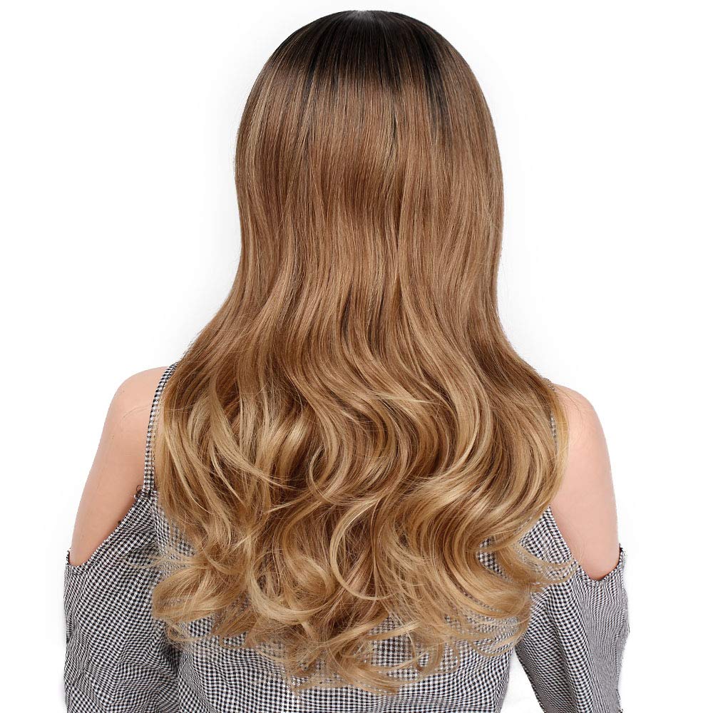 Women Long Brown Curly Synthetic Party Wigs Sale Best