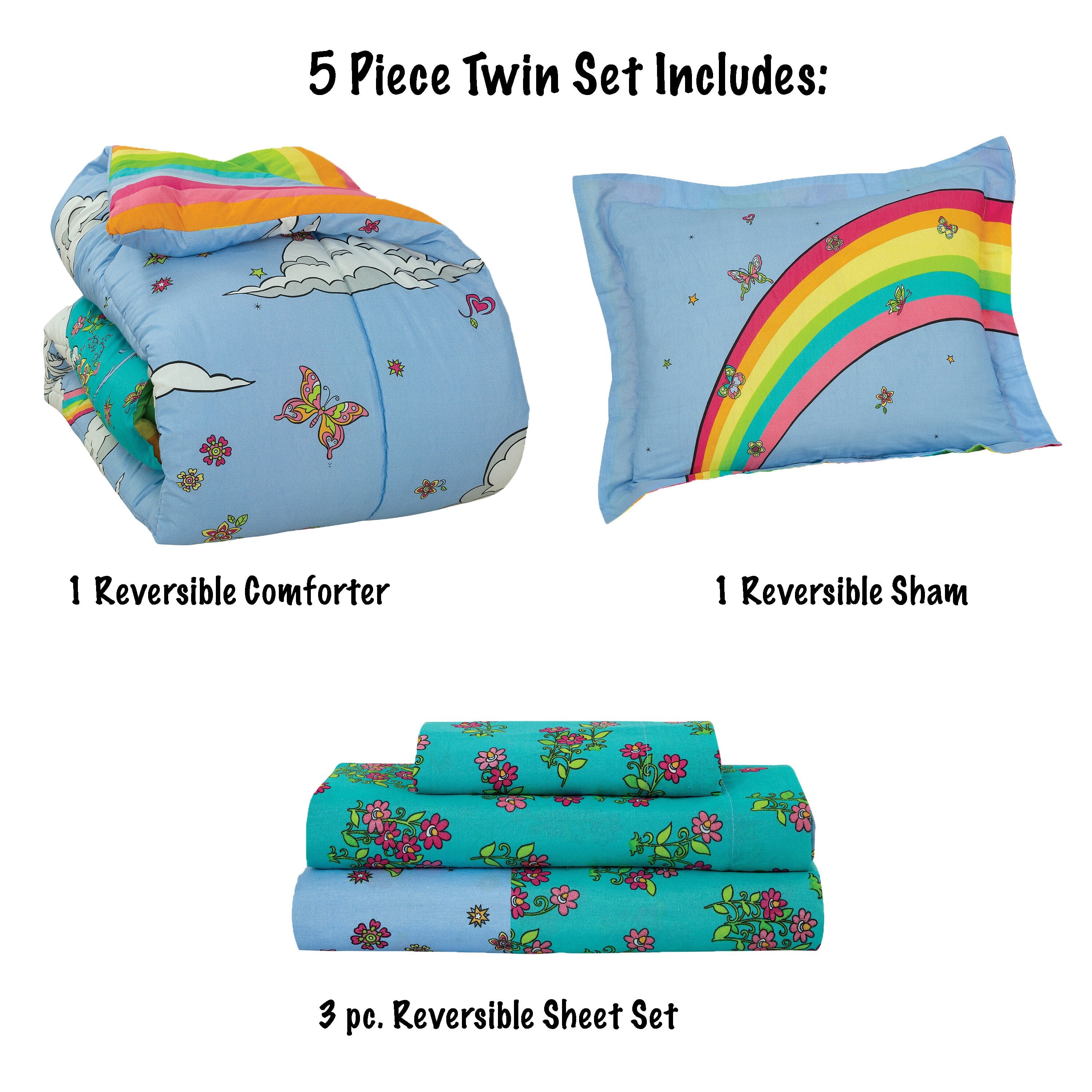 Kidz Mix Rainbow Unicorn Bed in a Bag Clearance Wide Range Of