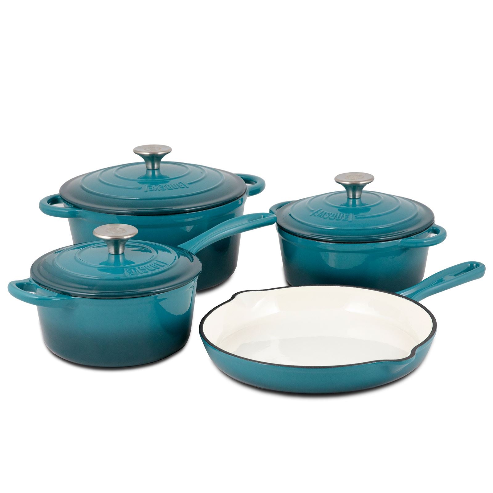 7-Piece Set: Basque Enameled Cast Iron Cookware Set Top Quality Sale Online