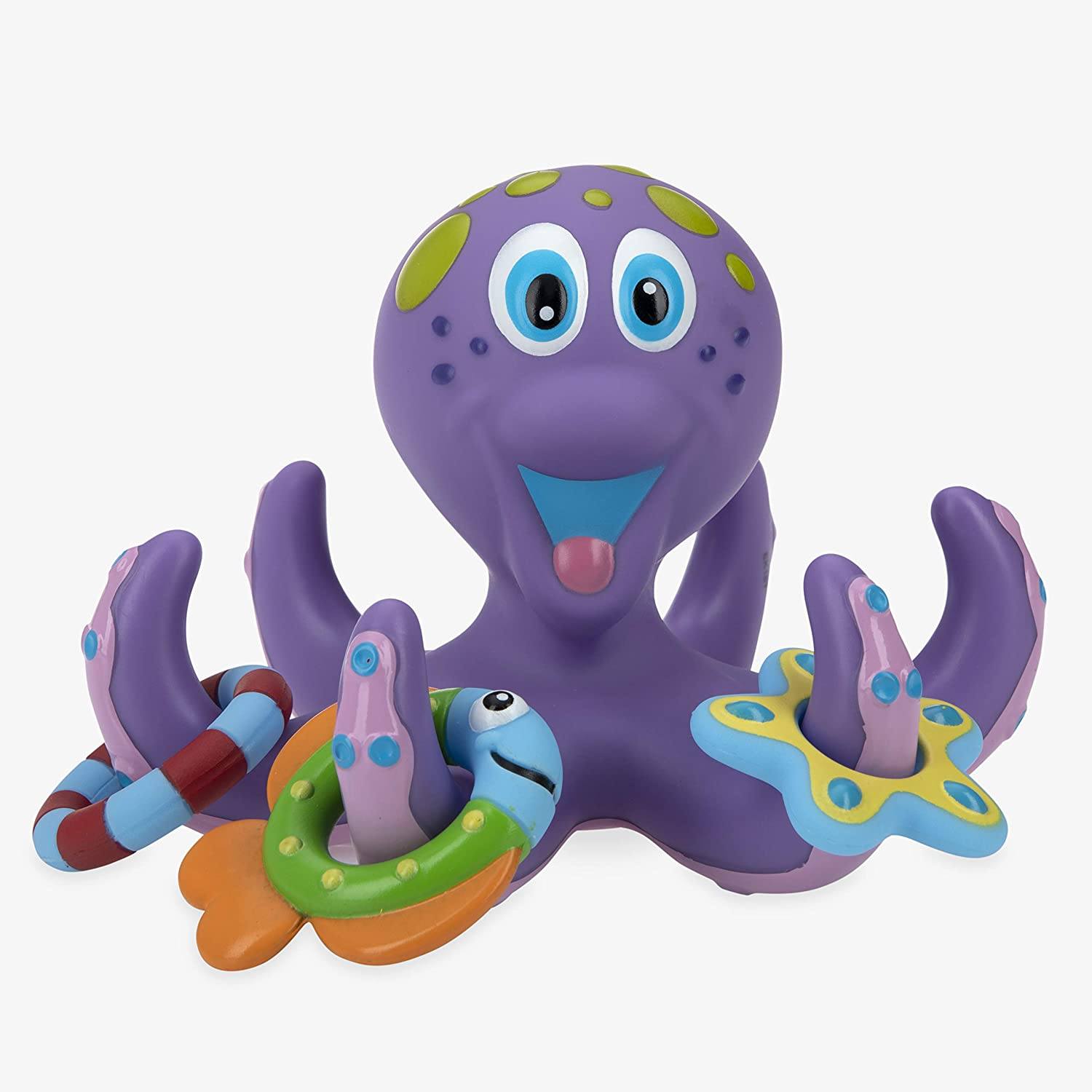 Nuby Floating Purple Octopus with 3 Hoopla Rings Interactive Bath Toy Free Shipping Outlet Store